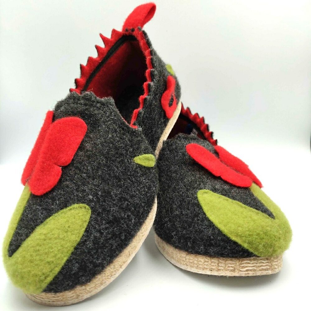 NWOB RONDINAUD France Felted Slippers Butterfly 6